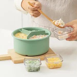 [에디슨]에디슨 실리콘 전자레인지 이유식 찜기/3칸막이 이유식조리기구 1800ml