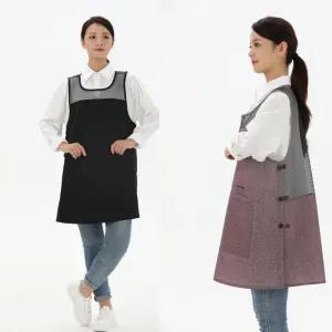 기능성 데님 망사 자크 원피스 앞치마