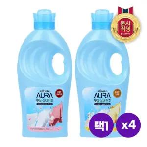 샤프란 아우라 햇살실내건조 섬유유연제 1L x 4개 [플로럴향 코튼향]택1