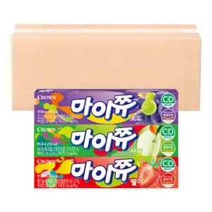 [G] 크라운 마이쮸 스틱 44g 3종 세트 (총 90개 / 딸기 30개+포도 30개+사과 30개)