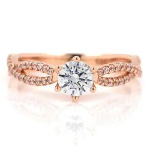 [하나다이아몬드]5부 랩다이아몬드 14k 18k 라인 크로스 프로포즈 반지 캘리 HNLDR0587