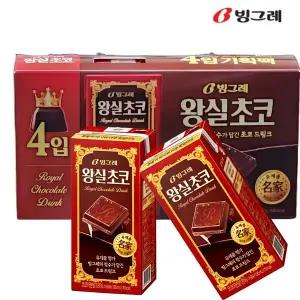 빙그레 왕실 초코 우유 190ml (4팩) 초콜릿 멸균우유
