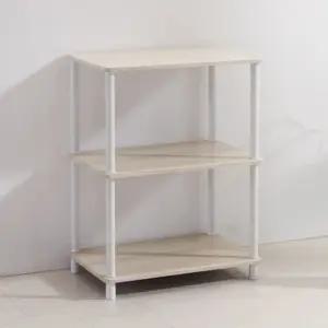 튼튼한 3단 펜트리선반 전자레인지 수납 선반 60 40cm 오크