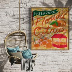 핸드 드로잉 휴양지 인테리어 빈티지 포스터 5X7 사이즈 단품 카페 개업 이사 선물 호텔