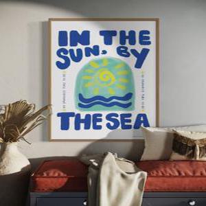 핸드 드로잉 휴양지 인테리어 빈티지 포스터 A1 사이즈 단품 카페 개업 이사 선물 호텔