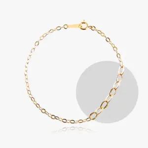 14K 18K 할로우 가리비 컷팅 타원 체인 금 팔찌