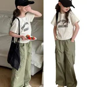 [삐삐네옷가게]주니어 여라 여름 이모셔널 크롭티 카고 팬츠 상하