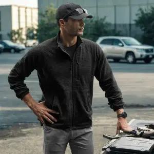 [CQR][한정특가] CQR 그리드 플리스 아웃도어 등산 긴팔 방한 자켓