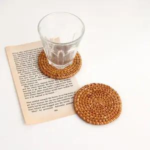 (원형) 라탄 컵받침 냄비/받침/코스트/커피잔/커피/식탁/컵받이/티코스트/코스타/찻잔/컵받침대/티코스터