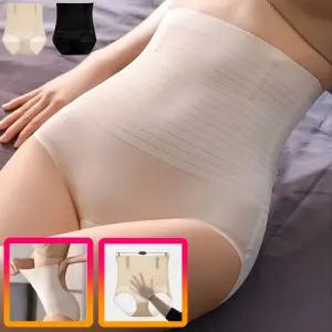 쿨링 심리스 하이웨스트 보정팬티 2color 여름 복부보정 매끈한 허리라인팬티 스킨 블랙