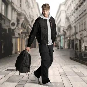 [테슬라][한정특가] 남성 겨울 기모 코튼 플리스 와이드팬츠 긴바지