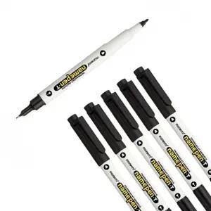 (검정/1mm + 0.4mm) 모나미 양면 트윈 듀얼 네임펜 T 12p 세트/유성펜/네임팬/마킹펜/유성/꾸미기/네임