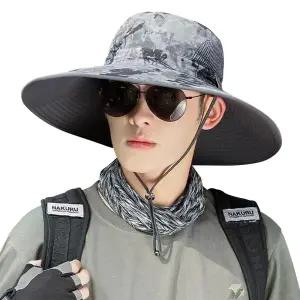 챙넓은 사파리 등산 모자 밀리터리그레이 빅사이즈/여자/등산모자/남성/여성/여름/메쉬/자외선차단/와이드