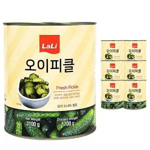 라리 오이피클 슬라이스 한박스/물결무늬 (3.1kg x 6ea)