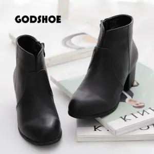 갓슈 디바이드 앵클부츠 가죽부츠 털부츠