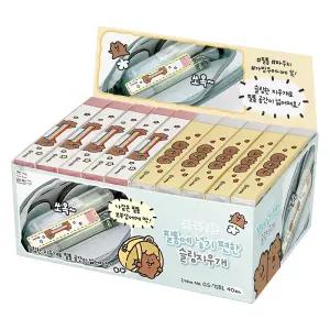 40개 곰돌곰돌곰돌희 필통에 넣기 편한 슬림 지우개 1박스