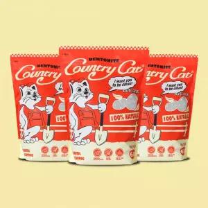 컨트리캣 고양이 배변 모래 가는입자 벤토나이트 미국산 무향 6kg 3개