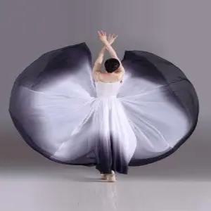 그라데이션 한국무용 풀치마 무용복 쉬폰 롱스커트 연주회 공연용 댄스 스커트