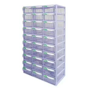 [국내생산 완제품] 수납월드 투명수납함 대형 30칸 플라스틱 화장대 미니 다이소 이케아 서랍장 책상꾸미기 레고 사무실 약 소품 다꾸 정리 사무용품 데스크테리어 오거나이저 정리함