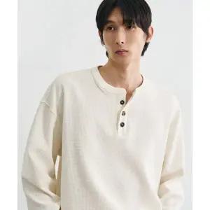 매장정품 드로우핏 DRAW FIT 코튼 와플 헨리넥 티셔츠 [IVORY] DFTS4306IV 220334