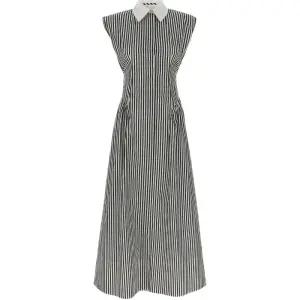 스포트막스 스트라이프 슬리브리스 플레어 원피스 12221112600 003