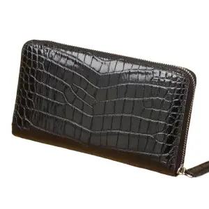 악어가죽 장지갑 진피 리얼 여성 클러치백 남성 지갑 핸드메이드 고급