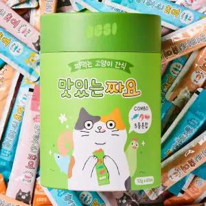 맛있는 짜요 짜먹는 고양이 캔 간식 대용량 3종 혼합 12g 60개