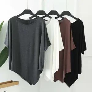 여름 찰랑 레이온 무지 기본 모달 라운드넥 반팔 티셔츠 V153