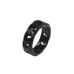 [벨가] 써지컬스틸 체인 반지 [7mm 블랙]
