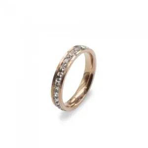 [벨가] 써지컬스틸 한줄 큐빅 반지_로즈 골드