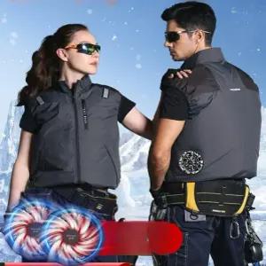 선풍기 조끼 빅사이즈 여름 반팔 V12 쿨링 낚시 야외