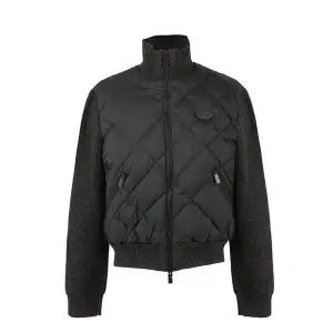 [버버리][명품] 버버리 체크 스티치 여성 나일론 울 자켓 블랙 8118255