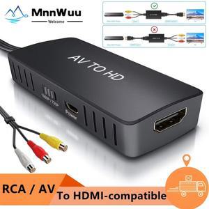 RCA-HDMI 호환 변환기 케이블 플스호환/2/3 STB xbox호환 VHS VCR 블루 레이 DVD 플레이어 용 1080P 어댑터