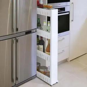 슬림 4단 틈새장 이동식 선반 틈새 수납장 M12770 틈새수납장 이동식선반 주방선반 욕실선반