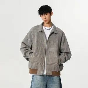 남친 빈티지 캐주얼 체크 코트 쇼트 남녀 자켓 해링턴 차이나 하운드투스 봄옷 패피1