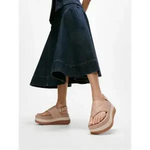 핏플랍 송혜교 [F-모드] 여성 스택 퀼티드 레더 백스트랩 플립플랍 샌들 - 클래식 베이지 FT59K2T01A 98336