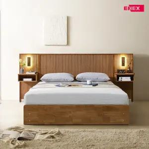 리치우드 템바보드 서랍수납 침대+독립매트리스 K (패널미포함)