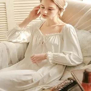 여성 프린세스 공주 레이스 원피스 홈웨어 파자마잠옷 (HSJ-WFFVZCI)