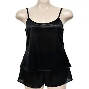 부드러운 광택 새틴 편안한 슬립 상하세트 여성홈웨어 (HSJ-W93D182)