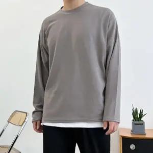 남성 남자 라운드 티셔츠 긴팔티 라운드티 빅사이즈 큰사이즈 데일리 캐주얼 간절기 봄 가을 티 무지 일상