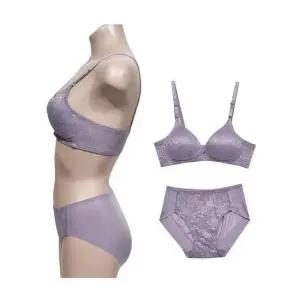 오가닉코튼 풀컵 몰드 B컵 브라팬티세트 - 퍼플