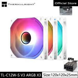 Thermalright TL-C12W-S V3 ARGB 섀시 냉각 팬 12cm 무한 미러 라이트 팬 1500RPM/66.17CFM