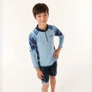 쿠기 PTV347U6 남아 수영복 키즈 긴팔 래쉬가드 팬츠 2p 블루