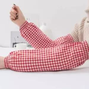 체크 작업용토시 면토시 팔 실 면 레드 팔토시