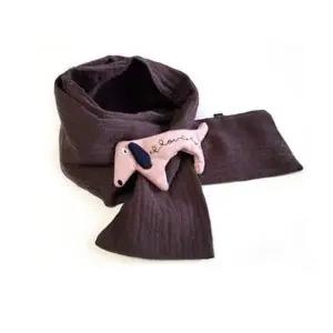 강아지거즈머플러 AXP682B9 아동목도리 브라운 넥워머 스카프빕