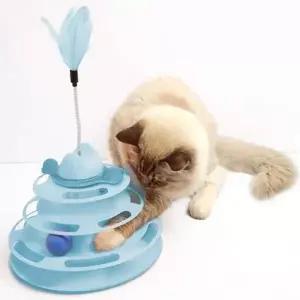 장난감 고양이깃털장난감 고양이 트랙볼 원형 움직이