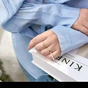 반지 여성 무니켈 14k 펄 4개 도금 레이어드 원 포인