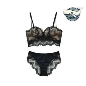 브라팬트세트 우아한 레이스 브라팬티 블랙 여성 속옷 스타일