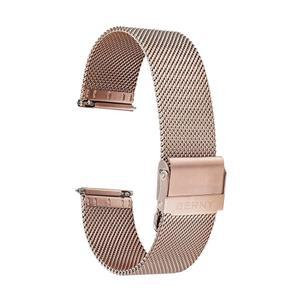 남성용 BERNI 스테인리스 스틸 메시 시계 밴드 퀵 릴리스 조절 가능 스트랩 얇은 금속 팔찌, Safty Class 18mm 20mm 22mm, 실버 / 블랙 로즈 골드