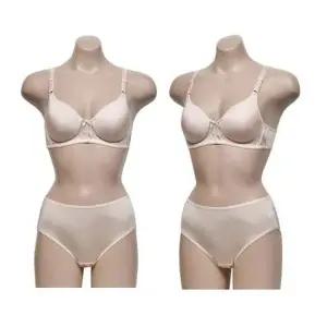 인견 심플 노와이어 몰드 A컵 브라팬티세트 - 베이지